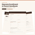 Daycare Enrollment & Parent Handbook Packet – Printable PDF for In-Home Childcare Providers