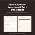 Horse Boarder Welcome & Barn Info Packet | Printable PDF for Boarding Barns & Riding Instructors