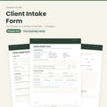 Client Intake Form fillable PDF for coaches