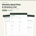 Weekly Meal Plan & Grocery List – Fillable PDF for Coaches