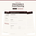 Private Chef Client Intake & Event Planning Packet | Printable PDF Questionnaire for Personal Chefs & Catering Businesses