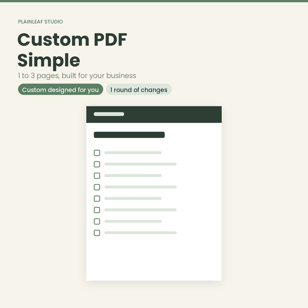 Custom PDF – Simple (1 to 3 pages)